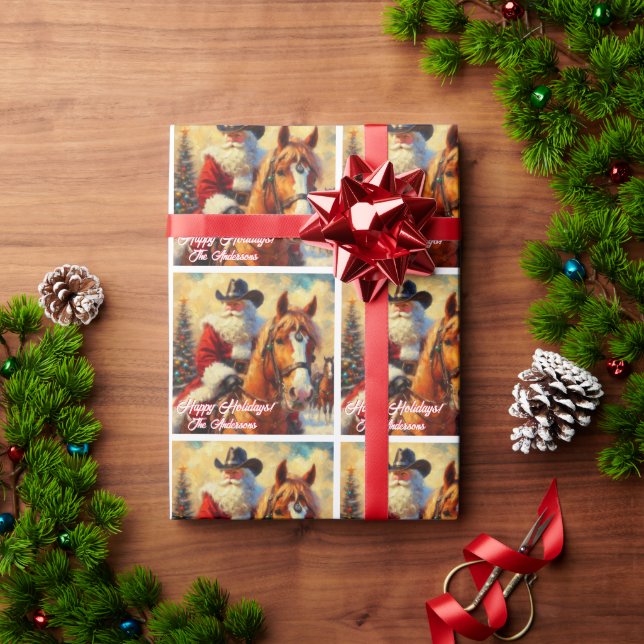Western Weihnachtsmann und Weihnachten Geschenkpapier (Feiertagsgeschenk)