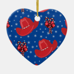 Western Weihnachtsmäntel und Bonbons Keramik Ornament