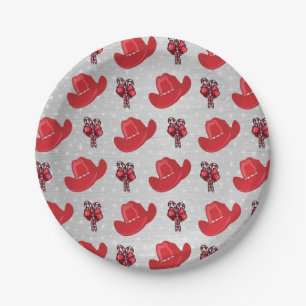 Western Weihnachtsmäntel und Bonbons Pappteller