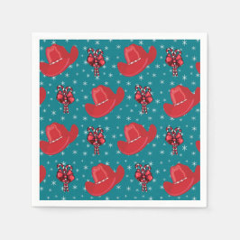 Western Weihnachtsmäntel und Bonbons Serviette