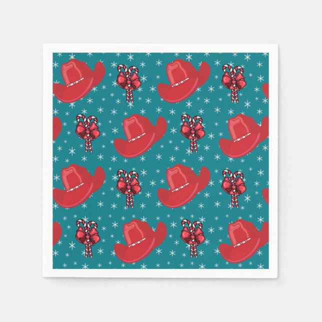 Western Weihnachtsmäntel und Bonbons Serviette (Vorderseite)