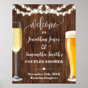 Western Welcome Bubbles & Brews Paare-Party Poster