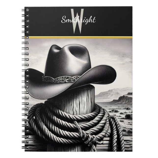 Western Whimsy: Cowboy Hat & Lasso Notizblock (Vorderseite)