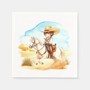 Western Whispers: Rustikale Cowboy-Babydusche Serviette