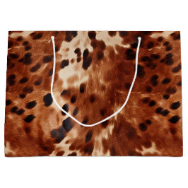 Western White Brown Black Cowhide Große Geschenktüte