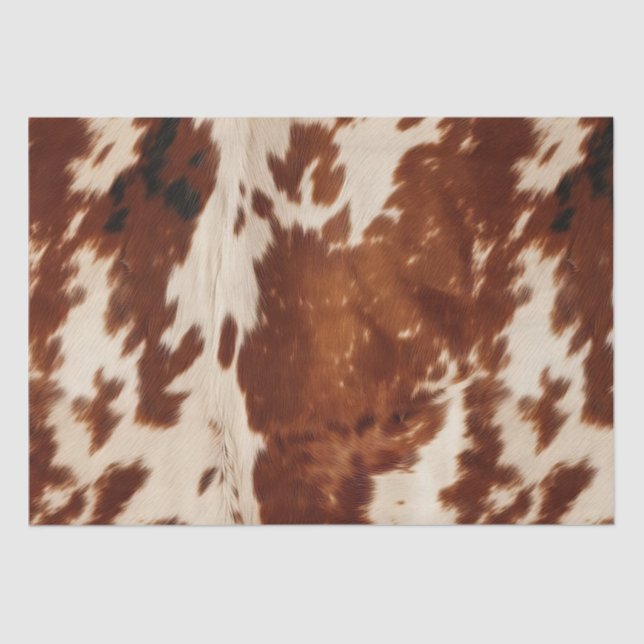 Western White Brown Black Cowhide Seidenpapier (Vorderseite)