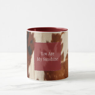 Western White Brown Black Cowhide Tasse