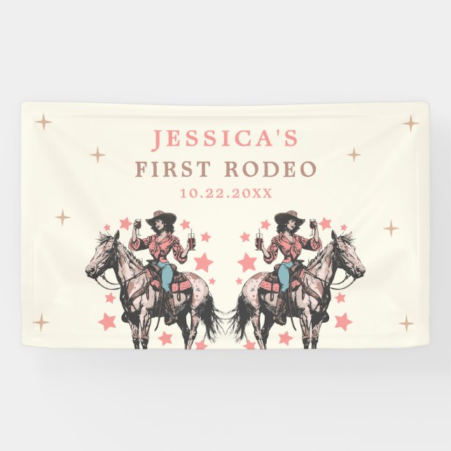 Western Wild West Country Cowgirl Geburtstag Banner (Horizontal)