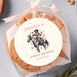 Western Wild West Country Cowgirl Geburtstag Runder Aufkleber