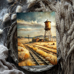 Western-Wild-West-Eisenbahnlinie in Prärie Seidenpapier
