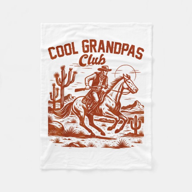 Western Wild West Grandpa Papa Cool Grandpas Club  Fleecedecke (Vorderseite)
