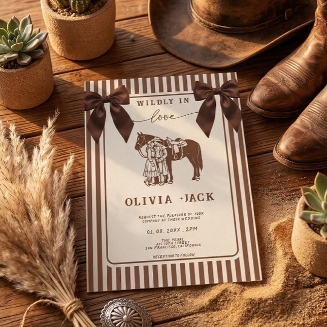Western Wildly in love Hand Drawn Wedding Einladung (Von Creator hochgeladen)