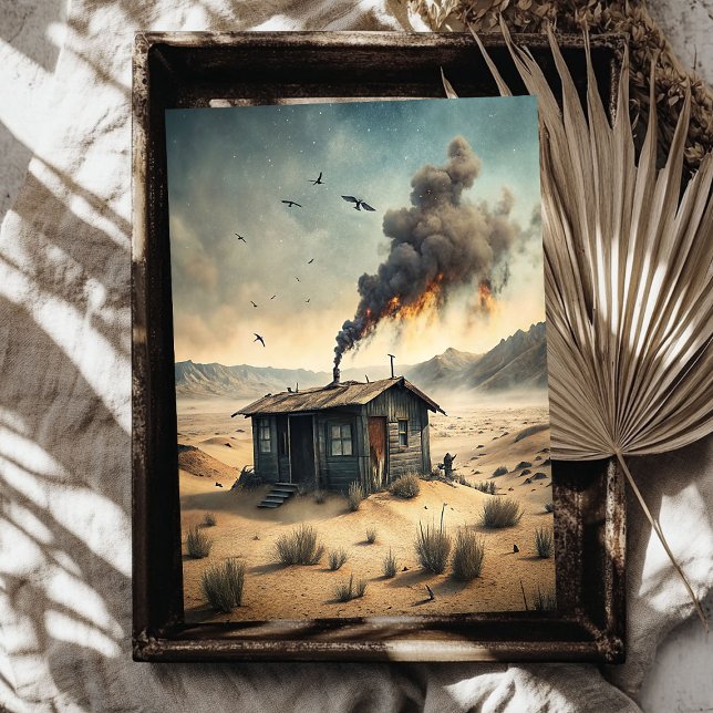 Western Wildwest kleines Holzhaus in Prärie Seidenpapier (Western wild west small wooden house in prairie tissue paper)