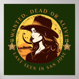 Western Wollte Cowgirl Poster