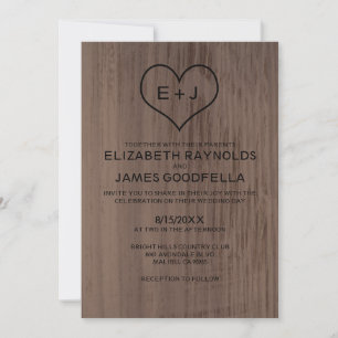 Western Wood Grain Hochzeitseinladungen Einladung