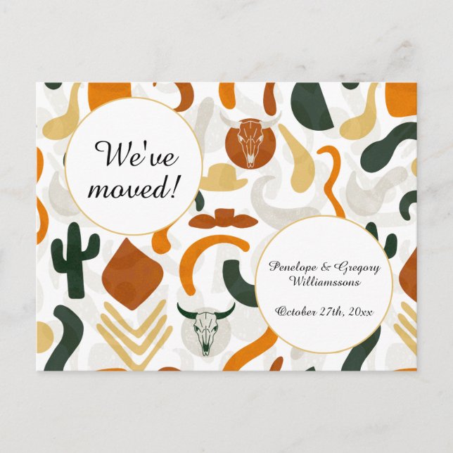 Western, Wüste, Cowboy-Boho, Adresswechsel Ankündigungspostkarte (Vorderseite)