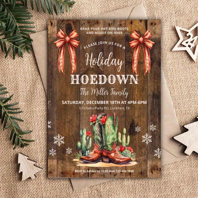 Western Xmas, Holiday Hoedown Einladung, Cowboy Bo Einladung (Von Creator hochgeladen)