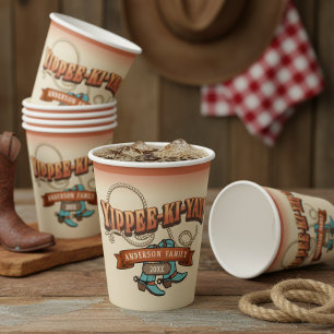 Western Yippee Ki Yay Familientreffen ID1318 Pappbecher