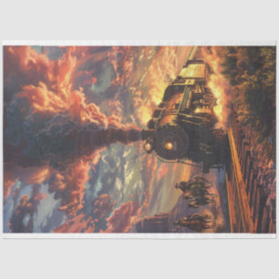 Western-Zug Sunset Showdown Dekoupage Seidenpapier