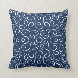 Westernbandana-Punkt-Muster-Marine Kissen
