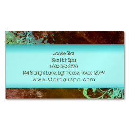 Westerngrunge-Vintage Schönheits-Blumenmode-Haar Magnetische Visitenkarte