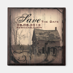 Westernland-Bauernhofscheune, die Save the Date Magnet