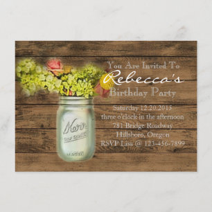 Westernlandart-Wildblume-Maurerglas Einladung