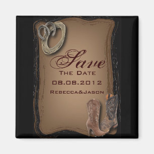 Westernlandcowboy, der Save the Date wedding ist Magnet