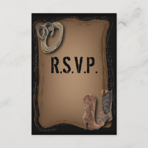Westernlandcowboyhochzeit UAWG-Antwort RSVP Karte