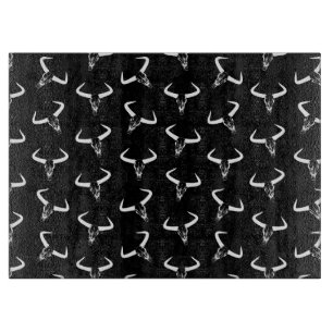 Westernlonghorn-Stier-Horn-Entwurfs-Wüsten-Schädel Schneidebrett