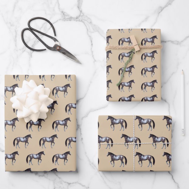 Westernpferd | Appaloosa Stute -  Geschenkpapier Set (Vorderseite)