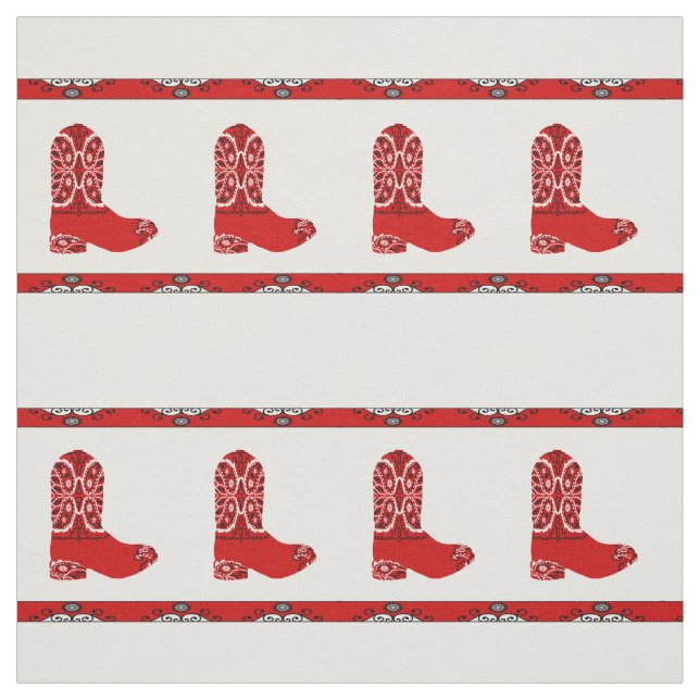 Westernrotes Bandana-Cowboystiefel-Gewebe Stoff (Muster)
