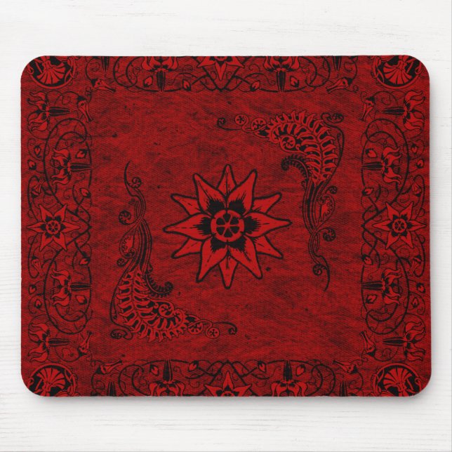 WesternVintager roter Bandana Mousepad (Vorne)