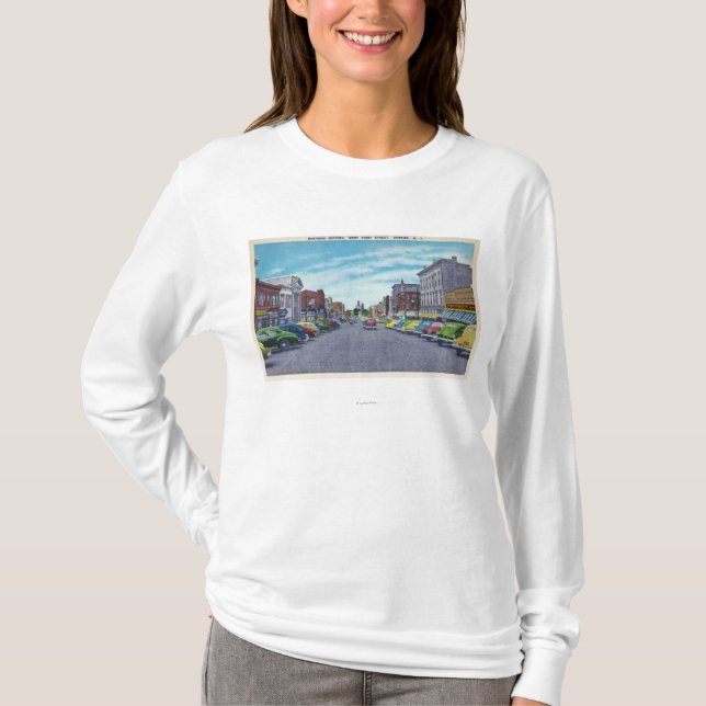 Westerste Straßen-Geschäfts-Abschnitt-Szene T-Shirt (Vorderseite)