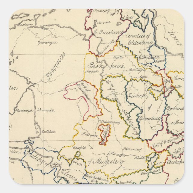 Westfalen Quadratischer Aufkleber (Vorderseite)