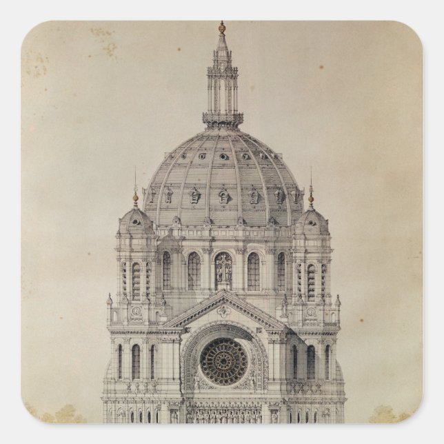 Westfassade der Kirche St. Augustin Quadratischer Aufkleber (Vorderseite)