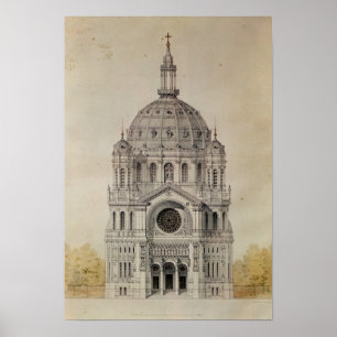 Westfassade der Kirche von St. Augustin Poster