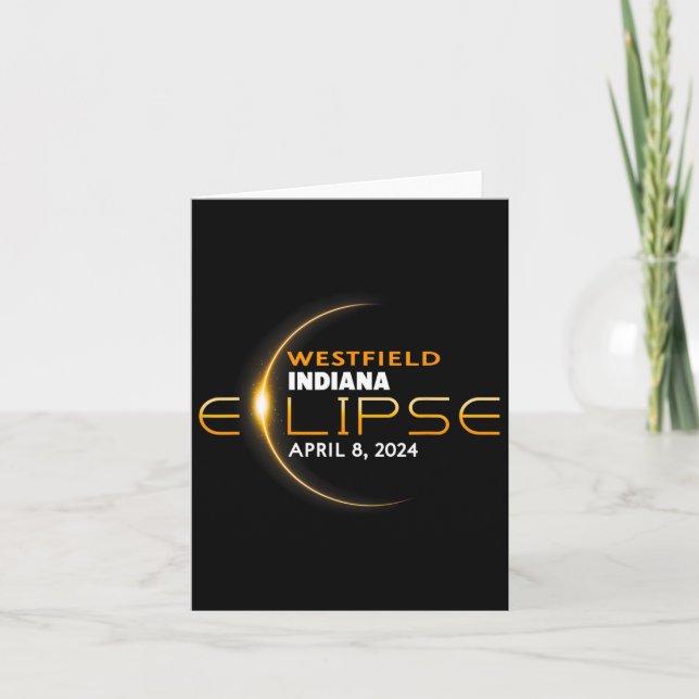 Westfield Indiana Total Solar Eclipse 2024 Karte (Vorderseite)
