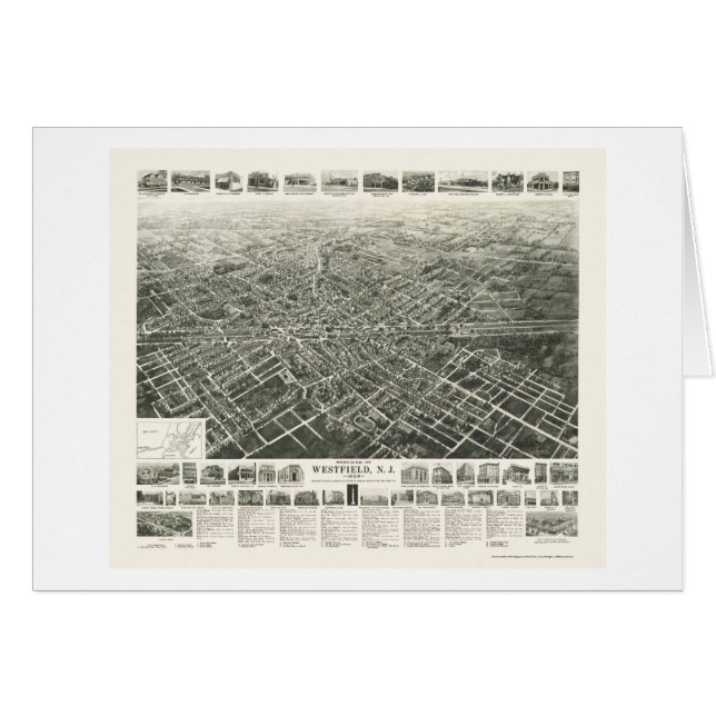 Westfield, NJ panoramische Karte - 1929 (Vorderseite (Horizontal))