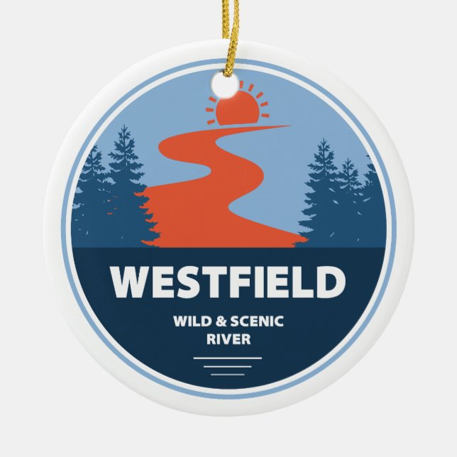 Westfield Wild and Landschaftlich River Massachuse Keramik Ornament (Vorne)
