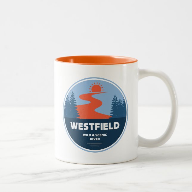Westfield Wild and Landschaftlich River Massachuse Zweifarbige Tasse (Rechts)