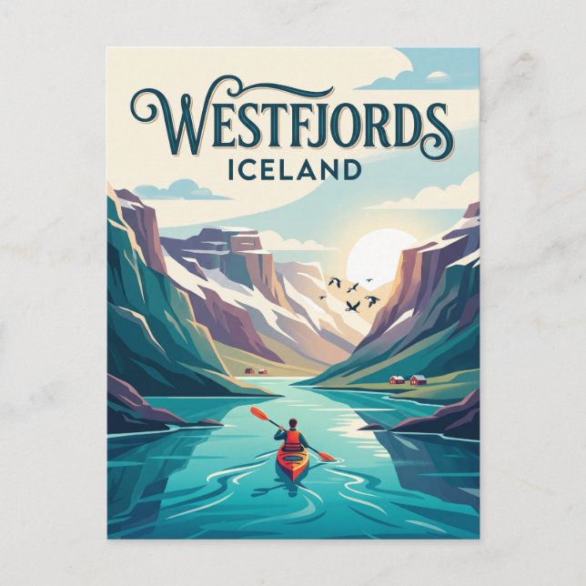 Westfjorde Island Postkarte (Vorderseite)