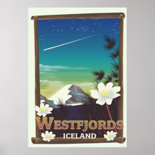 Westfjords Island Reiseplakat Poster