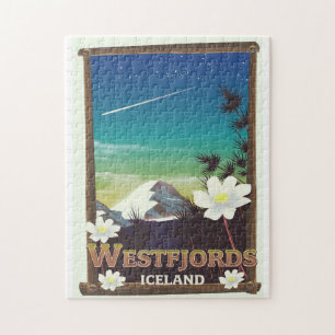 Westfjords Island Reiseplakat Puzzle