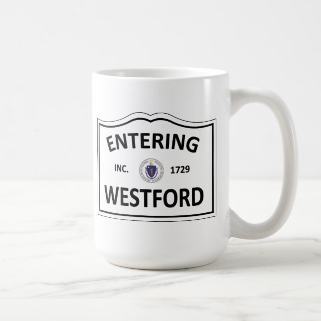 WESTFORD MASSACHUSETTS Hometown-Masse MA Townie Tasse (Rechts)