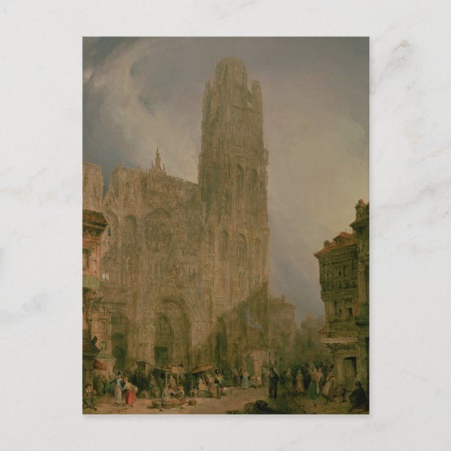 Westfront von Notre Dame, Rouen Postkarte (Vorderseite)