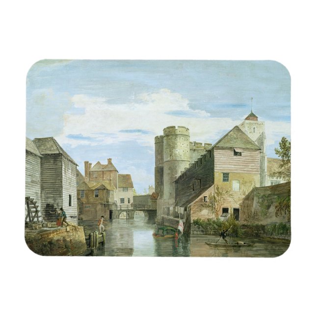 Westgate, Canterbury (Farbe des Körpers auf Papier Magnet (Horizontal)