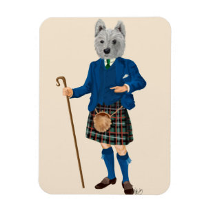 Westhochland Terrier im Kilt Magnet