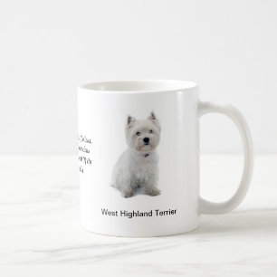 Westhochland-Terrier-Tasse mit Bildern und einem Kaffeetasse