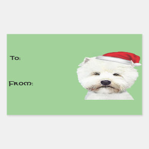 Westhochland-weißes Weihnachtsgeschenk-Aufkleber Rechteckiger Aufkleber